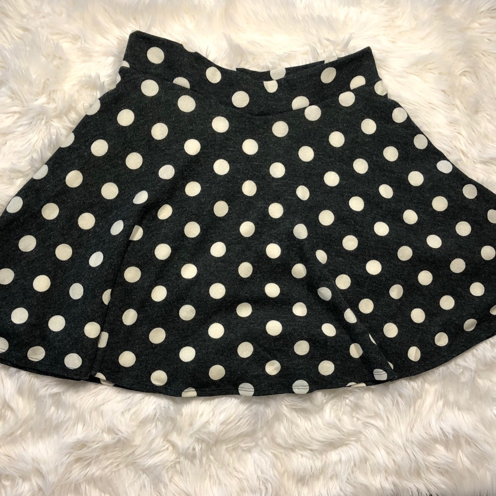 ModCloth Jessy B Polka Dot Skirt Gray